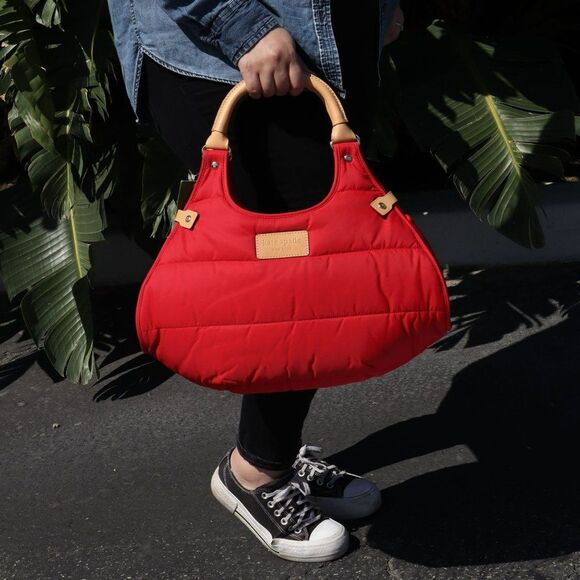 NWT Kate Spade Charlie Puffer Shoulder Bag Red $295 - Picture 4 of 15